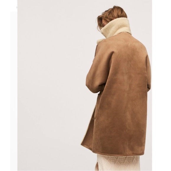 Mango Reversible Suede/Shearling Coat - Picture 3 of 15